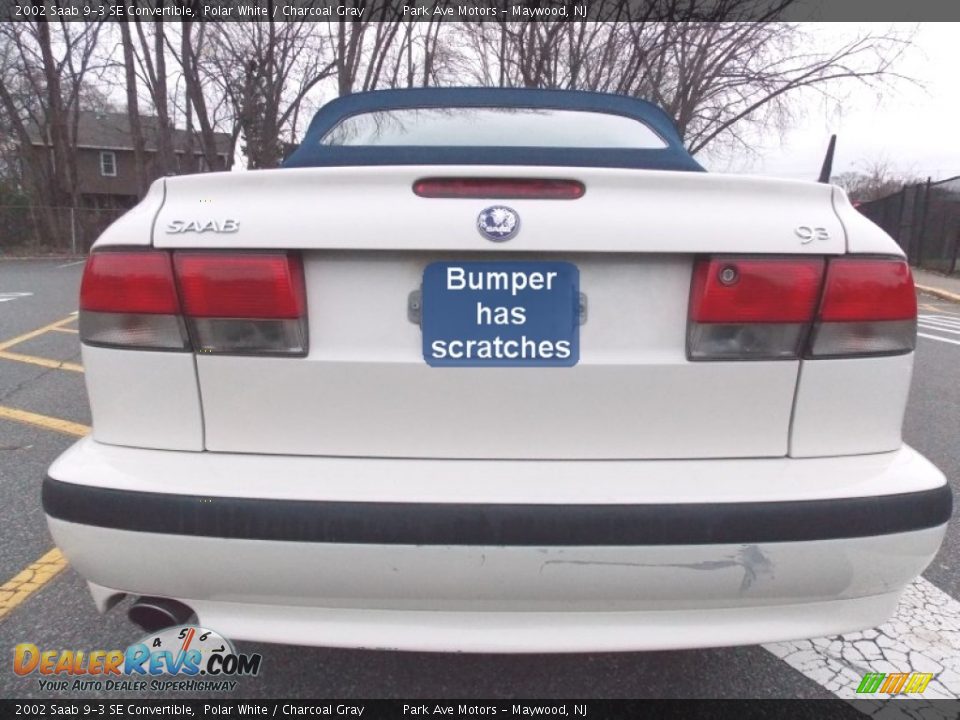 2002 Saab 9-3 SE Convertible Polar White / Charcoal Gray Photo #4