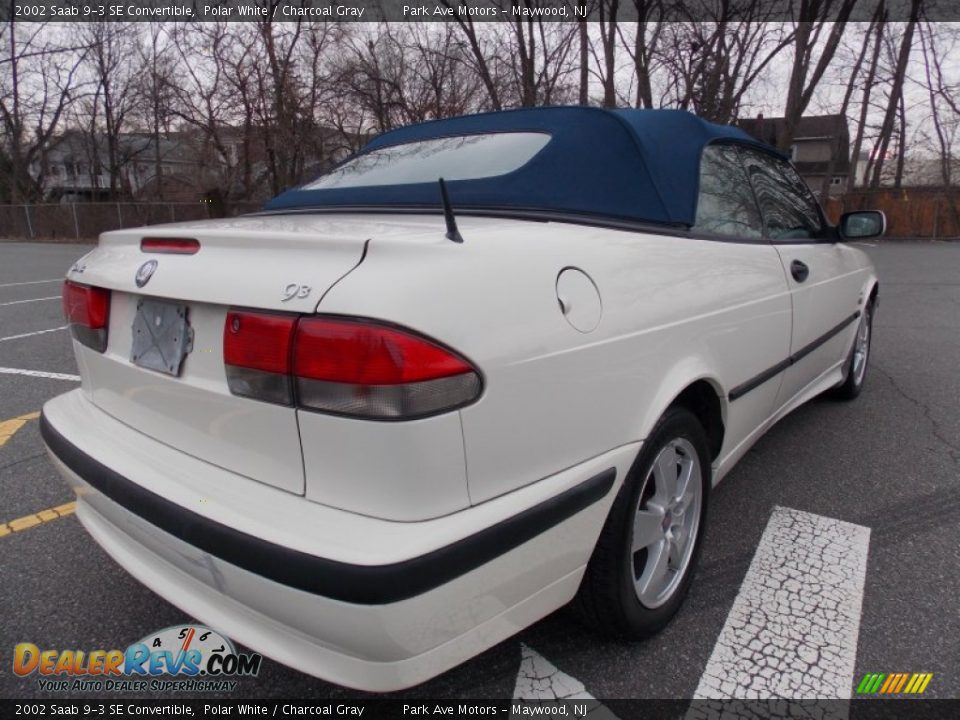 2002 Saab 9-3 SE Convertible Polar White / Charcoal Gray Photo #5