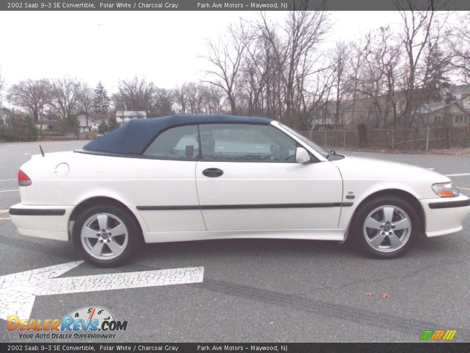 2002 Saab 9-3 SE Convertible Polar White / Charcoal Gray Photo #6