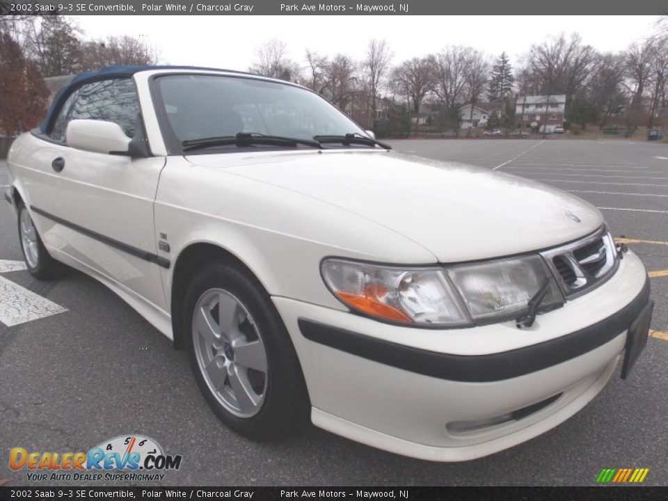 2002 Saab 9-3 SE Convertible Polar White / Charcoal Gray Photo #7