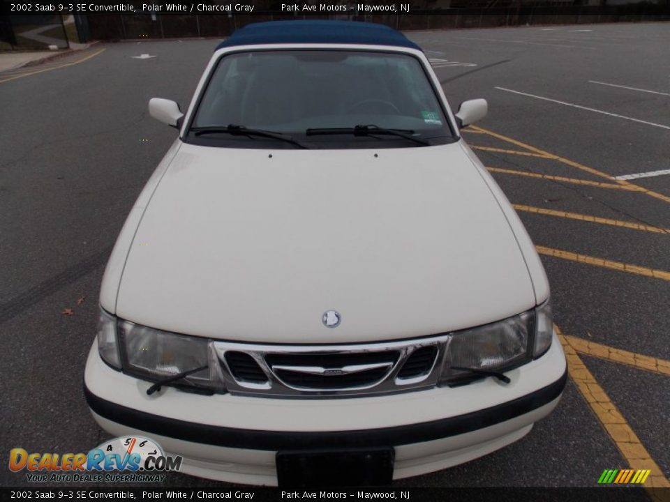 2002 Saab 9-3 SE Convertible Polar White / Charcoal Gray Photo #9