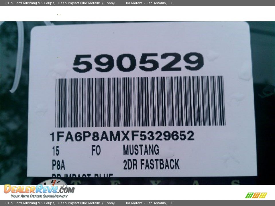 2015 Ford Mustang V6 Coupe Deep Impact Blue Metallic / Ebony Photo #9