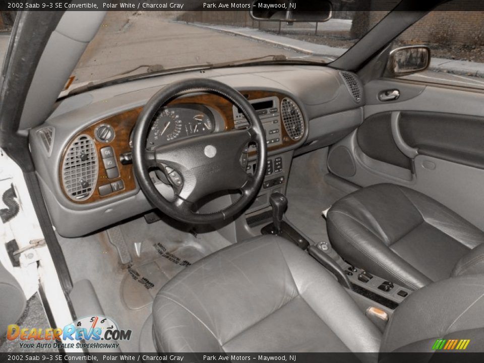 2002 Saab 9-3 SE Convertible Polar White / Charcoal Gray Photo #13