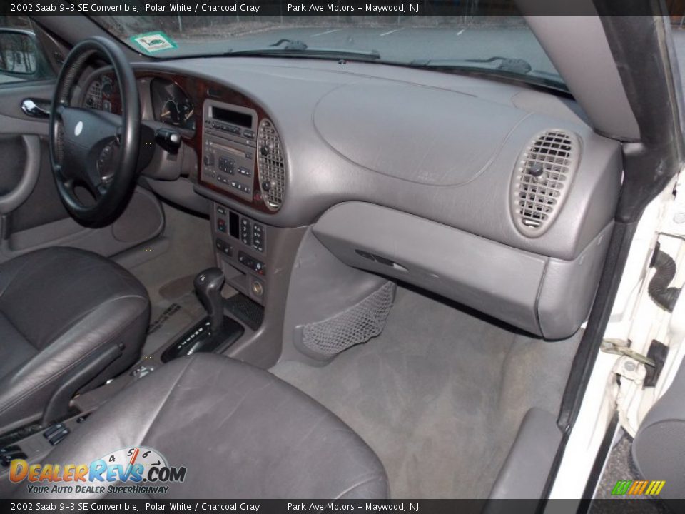 2002 Saab 9-3 SE Convertible Polar White / Charcoal Gray Photo #19