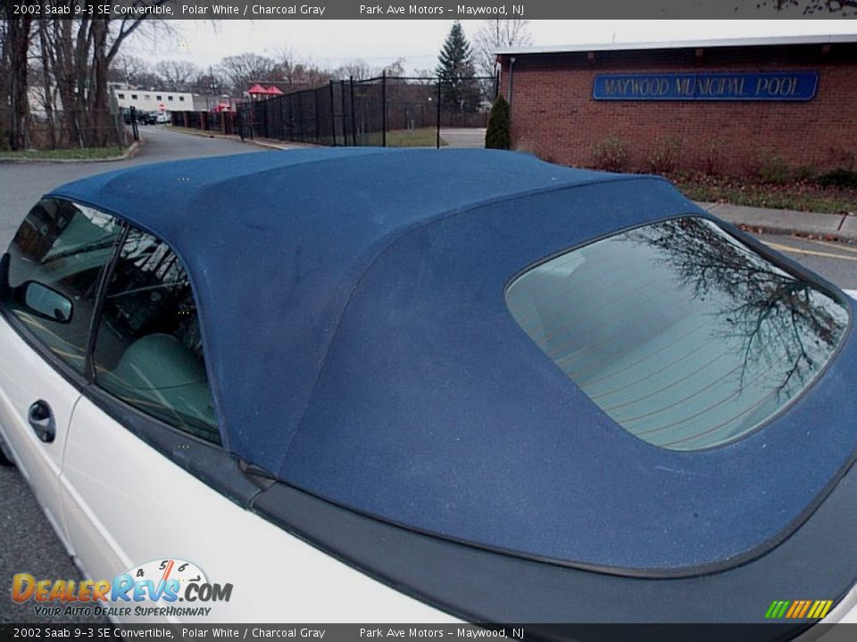 2002 Saab 9-3 SE Convertible Polar White / Charcoal Gray Photo #20