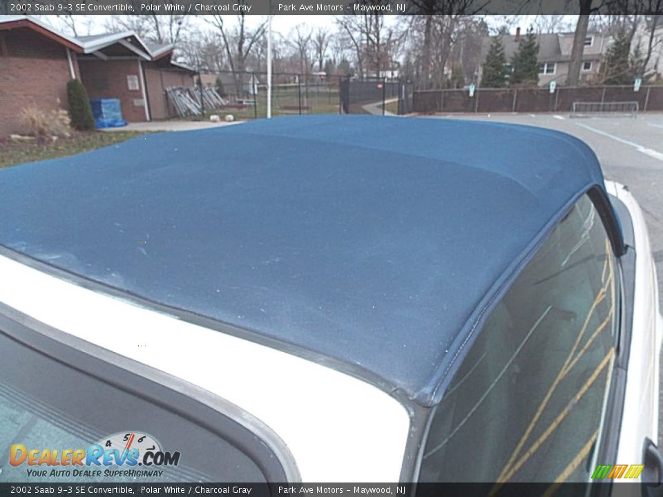 2002 Saab 9-3 SE Convertible Polar White / Charcoal Gray Photo #21