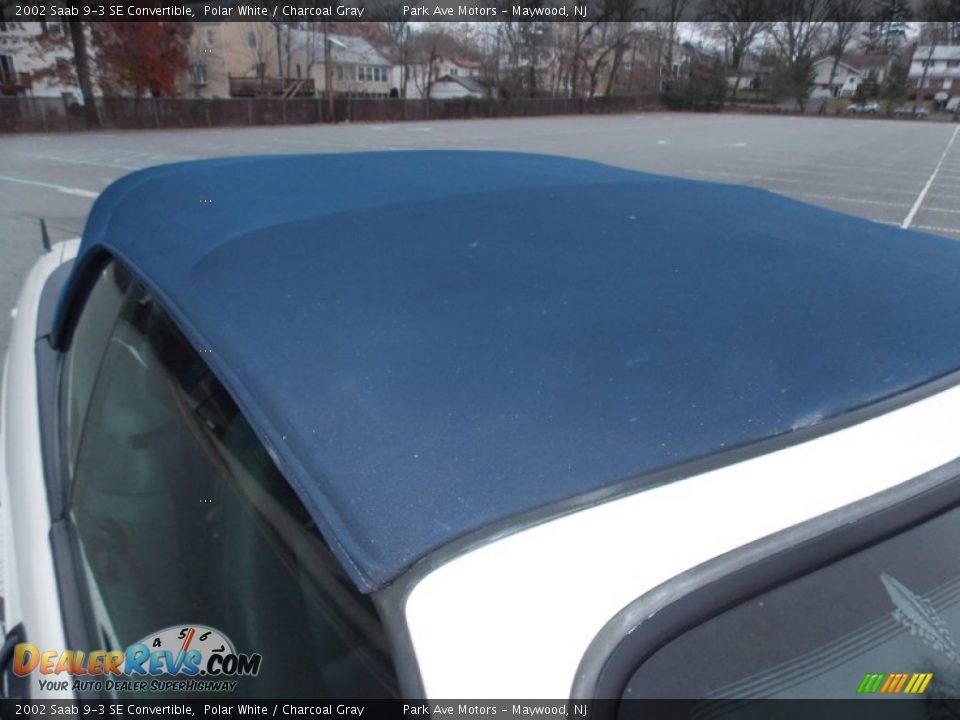 2002 Saab 9-3 SE Convertible Polar White / Charcoal Gray Photo #22