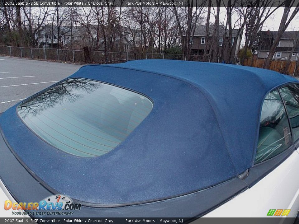2002 Saab 9-3 SE Convertible Polar White / Charcoal Gray Photo #23