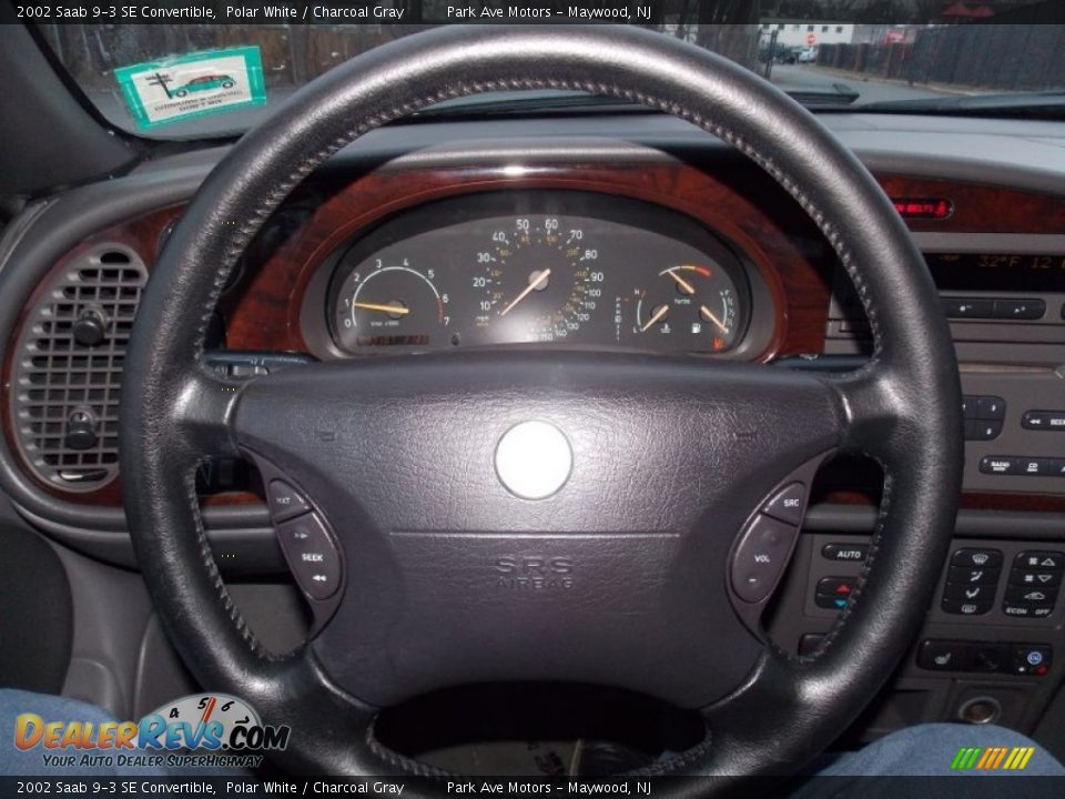 2002 Saab 9-3 SE Convertible Polar White / Charcoal Gray Photo #30