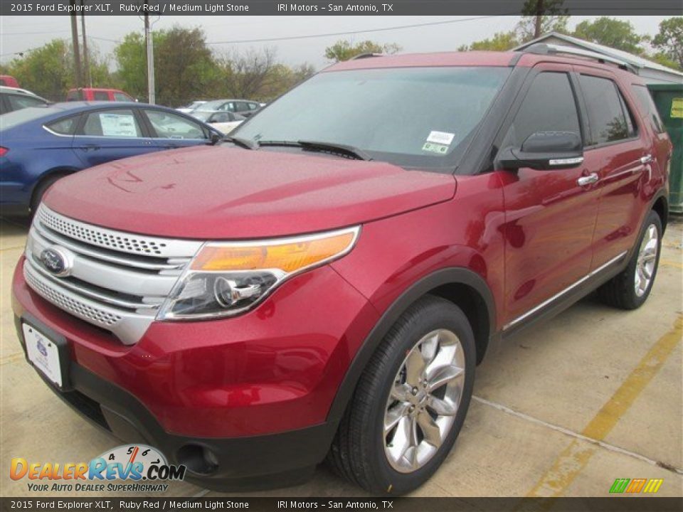 2015 Ford Explorer XLT Ruby Red / Medium Light Stone Photo #2