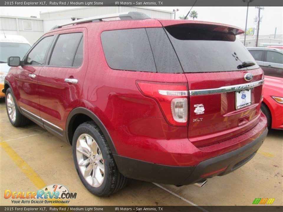 2015 Ford Explorer XLT Ruby Red / Medium Light Stone Photo #3