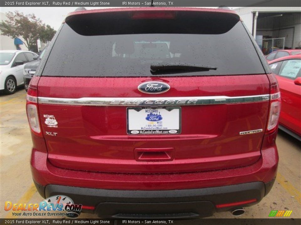 2015 Ford Explorer XLT Ruby Red / Medium Light Stone Photo #4