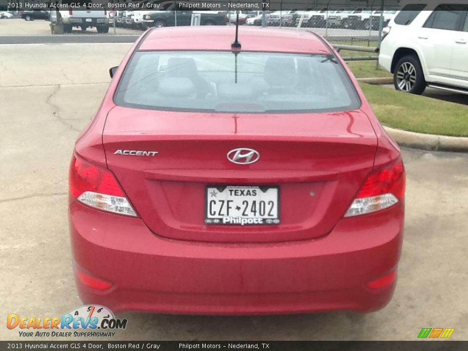 2013 Hyundai Accent GLS 4 Door Boston Red / Gray Photo #3