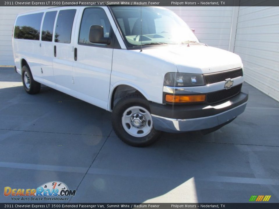 2011 Chevrolet Express LT 3500 Extended Passenger Van Summit White / Medium Pewter Photo #1