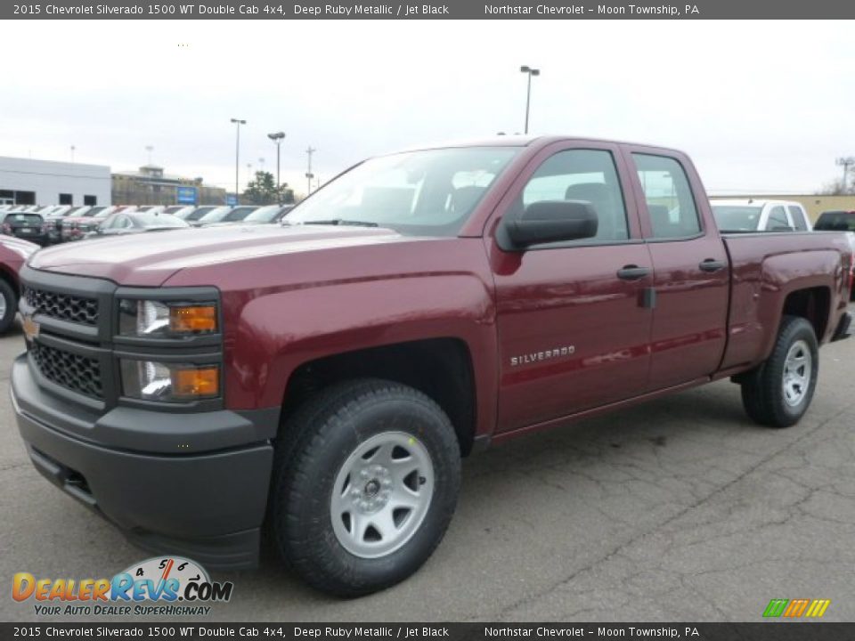 2015 Chevrolet Silverado 1500 WT Double Cab 4x4 Deep Ruby Metallic / Jet Black Photo #1
