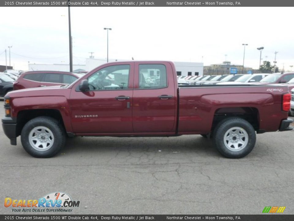 2015 Chevrolet Silverado 1500 WT Double Cab 4x4 Deep Ruby Metallic / Jet Black Photo #2