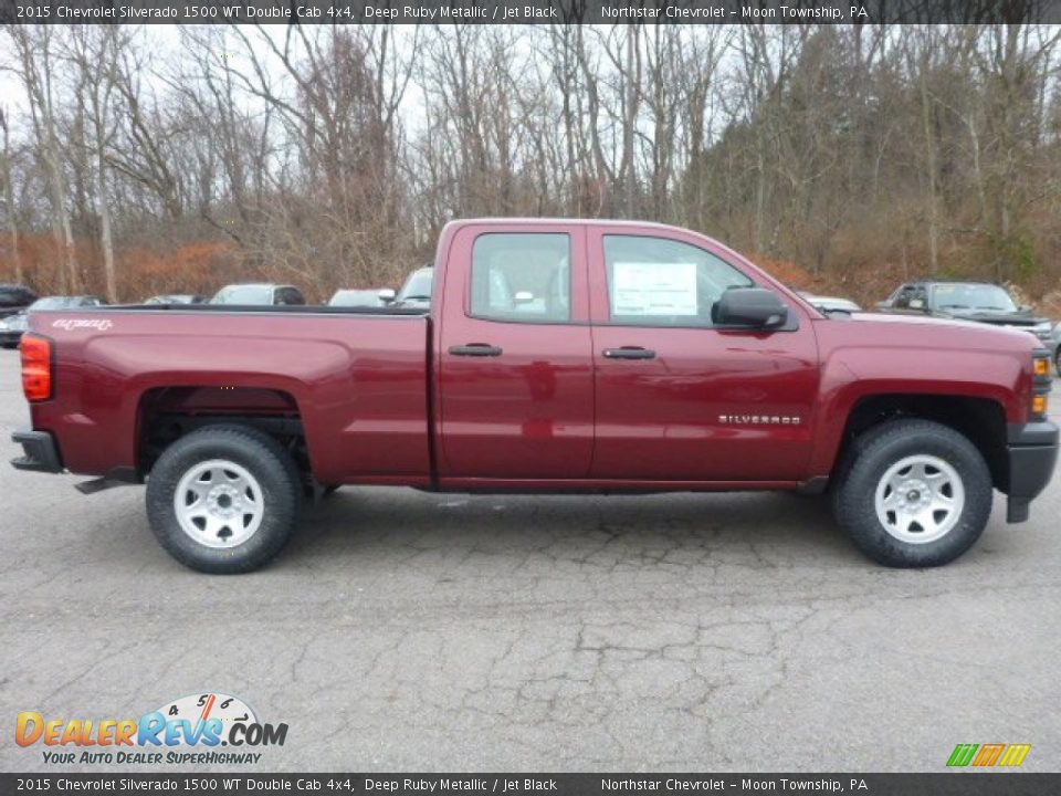 2015 Chevrolet Silverado 1500 WT Double Cab 4x4 Deep Ruby Metallic / Jet Black Photo #7