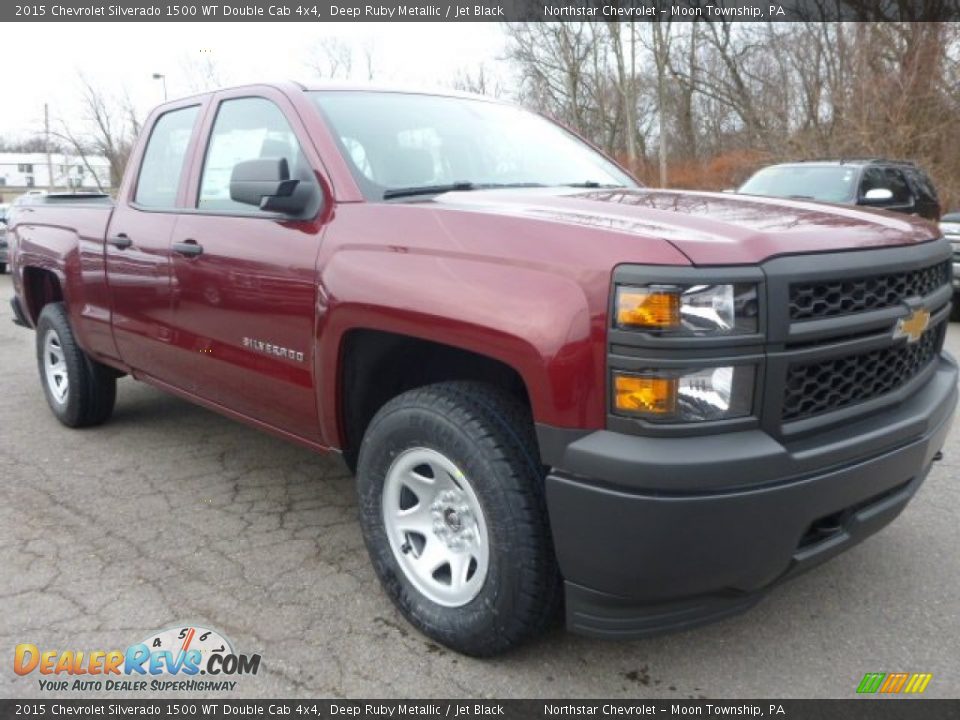 2015 Chevrolet Silverado 1500 WT Double Cab 4x4 Deep Ruby Metallic / Jet Black Photo #8