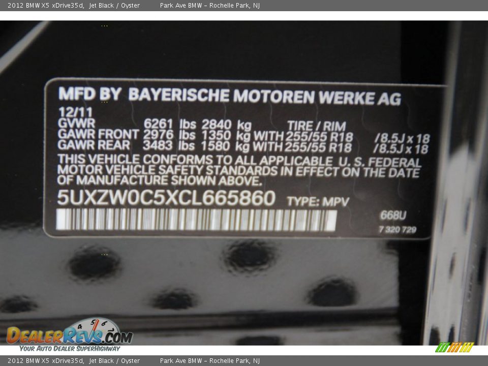 2012 BMW X5 xDrive35d Jet Black / Oyster Photo #35