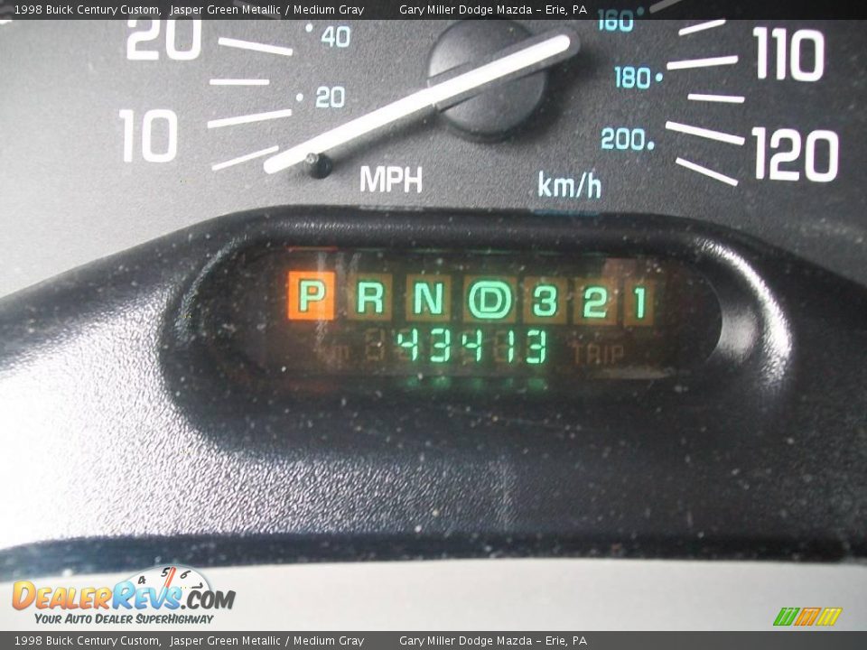 1998 Buick Century Custom Jasper Green Metallic / Medium Gray Photo #15