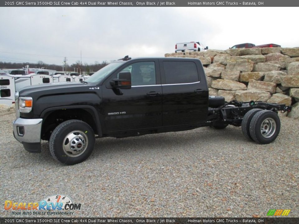 2015 GMC Sierra 3500HD SLE Crew Cab 4x4 Dual Rear Wheel Chassis Onyx Black / Jet Black Photo #3