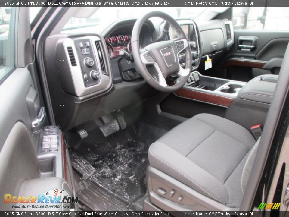 Jet Black Interior - 2015 GMC Sierra 3500HD SLE Crew Cab 4x4 Dual Rear Wheel Chassis Photo #9