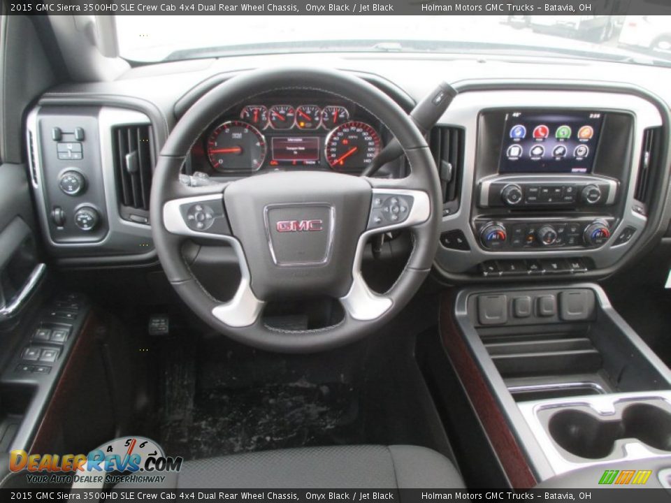 2015 GMC Sierra 3500HD SLE Crew Cab 4x4 Dual Rear Wheel Chassis Onyx Black / Jet Black Photo #30
