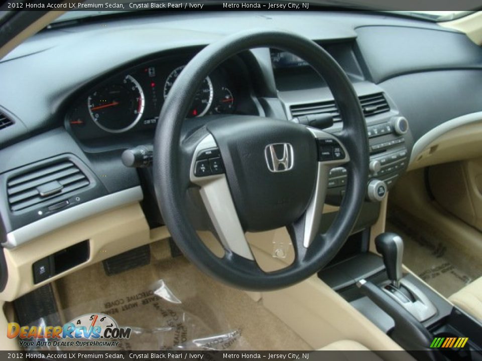 2012 Honda Accord LX Premium Sedan Crystal Black Pearl / Ivory Photo #11