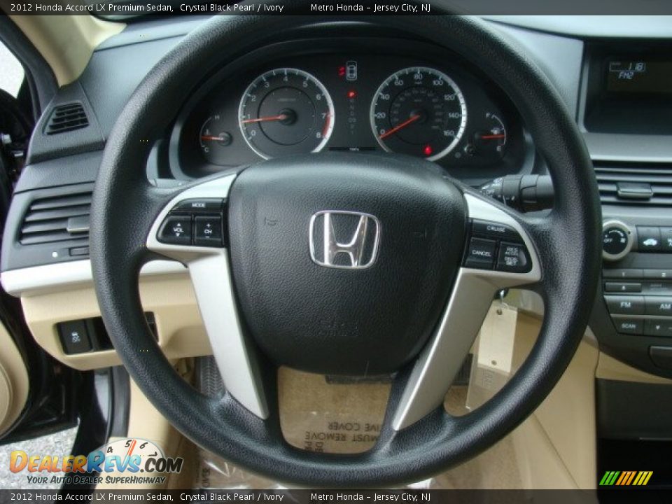 2012 Honda Accord LX Premium Sedan Crystal Black Pearl / Ivory Photo #14