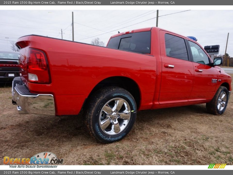 2015 Ram 1500 Big Horn Crew Cab Flame Red / Black/Diesel Gray Photo #3