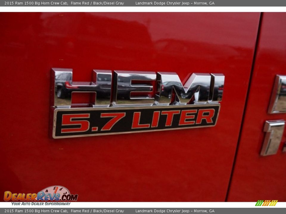 2015 Ram 1500 Big Horn Crew Cab Flame Red / Black/Diesel Gray Photo #6