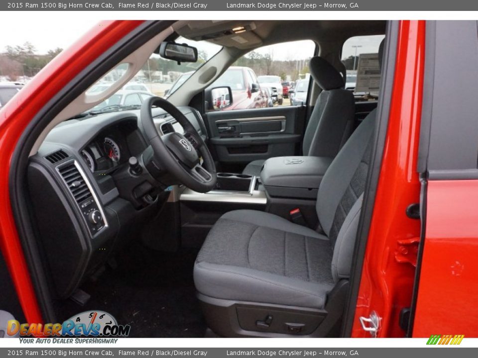 2015 Ram 1500 Big Horn Crew Cab Flame Red / Black/Diesel Gray Photo #7