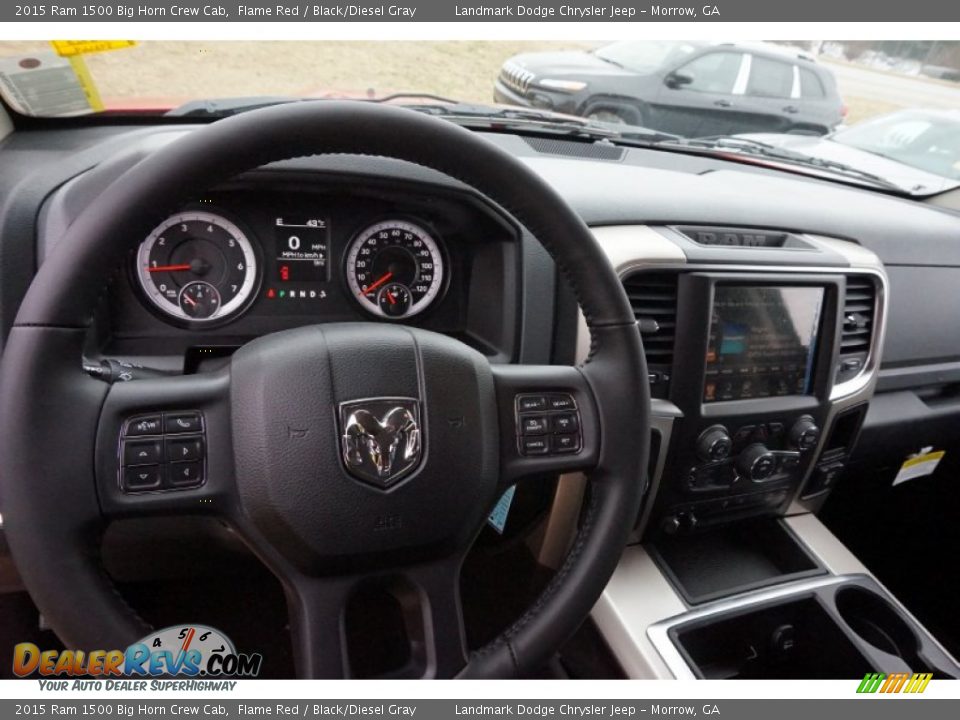 2015 Ram 1500 Big Horn Crew Cab Flame Red / Black/Diesel Gray Photo #8