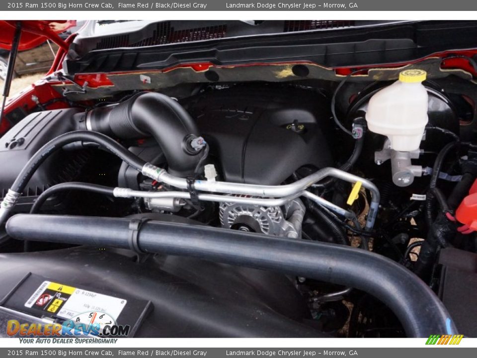 2015 Ram 1500 Big Horn Crew Cab Flame Red / Black/Diesel Gray Photo #9