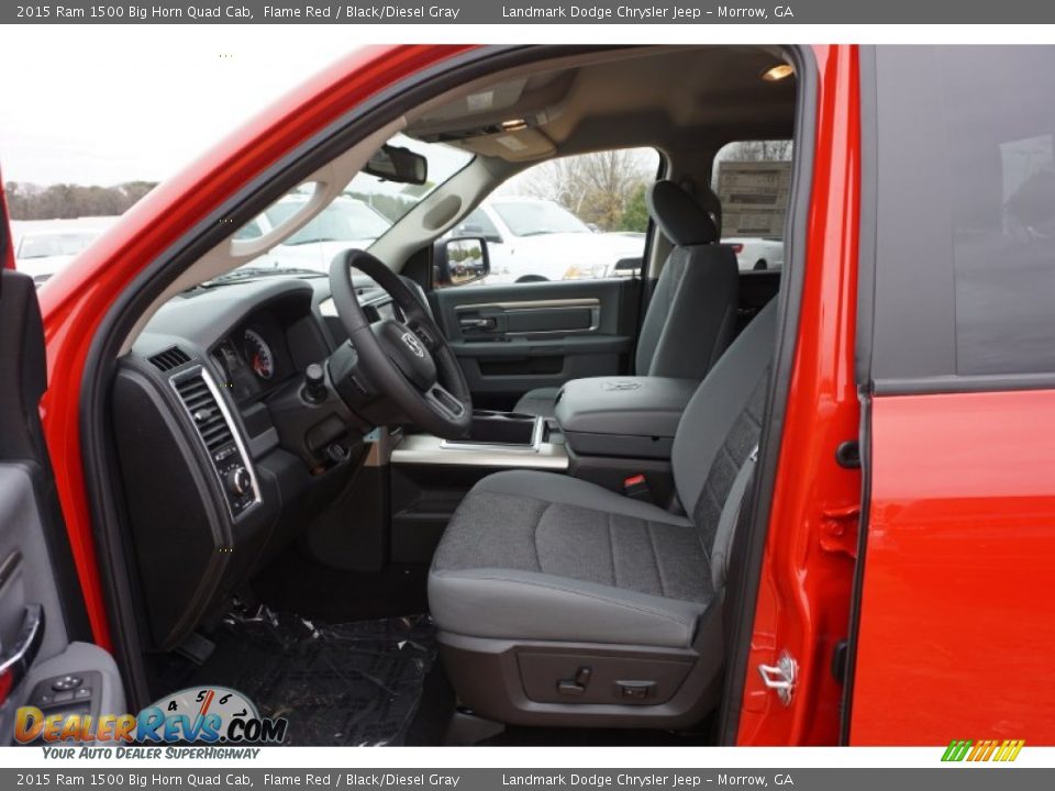 2015 Ram 1500 Big Horn Quad Cab Flame Red / Black/Diesel Gray Photo #7