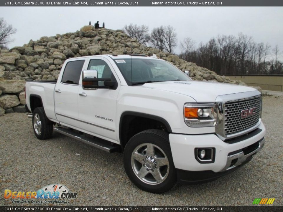 2015 GMC Sierra 2500HD Denali Crew Cab 4x4 Summit White / Cocoa/Dune Photo #1