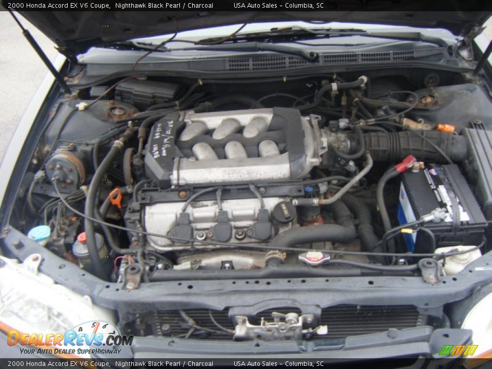 2000 Honda Accord EX V6 Coupe Nighthawk Black Pearl / Charcoal Photo #21
