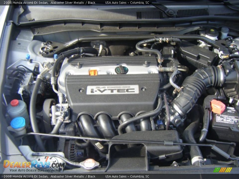 2008 Honda Accord EX Sedan Alabaster Silver Metallic / Black Photo #22