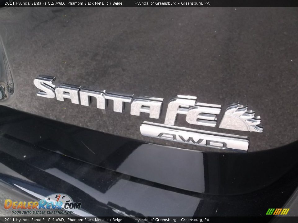 2011 Hyundai Santa Fe GLS AWD Phantom Black Metallic / Beige Photo #10