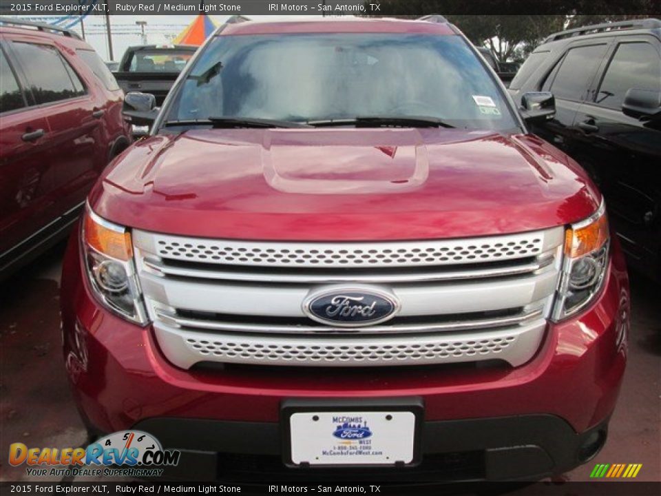 2015 Ford Explorer XLT Ruby Red / Medium Light Stone Photo #2