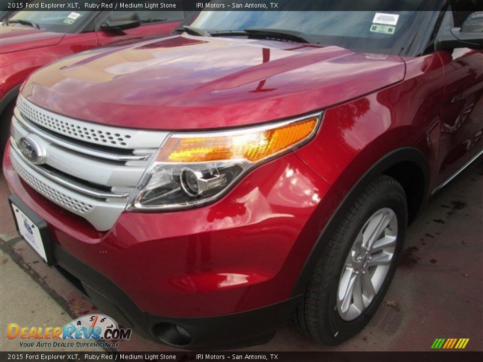 2015 Ford Explorer XLT Ruby Red / Medium Light Stone Photo #3