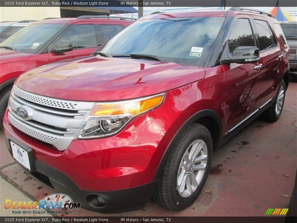 2015 Ford Explorer XLT Ruby Red / Medium Light Stone Photo #4