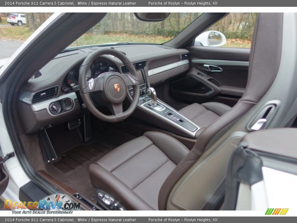 Espresso Natural Leather Interior - 2014 Porsche 911 Carrera S Cabriolet Photo #12