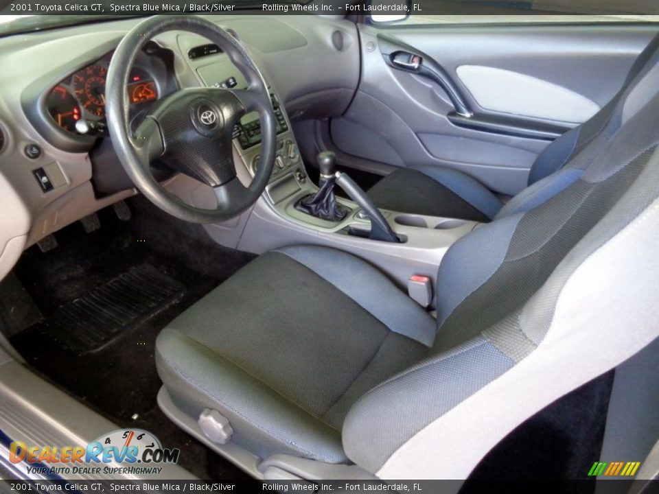 Black/Silver Interior - 2001 Toyota Celica GT Photo #10