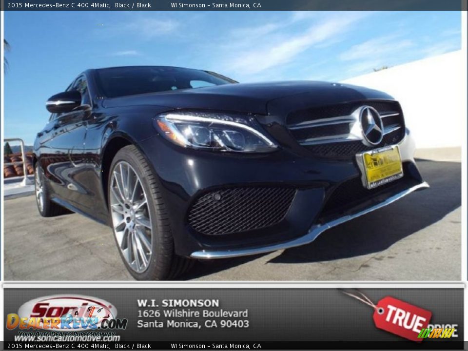 2015 Mercedes-Benz C 400 4Matic Black / Black Photo #1