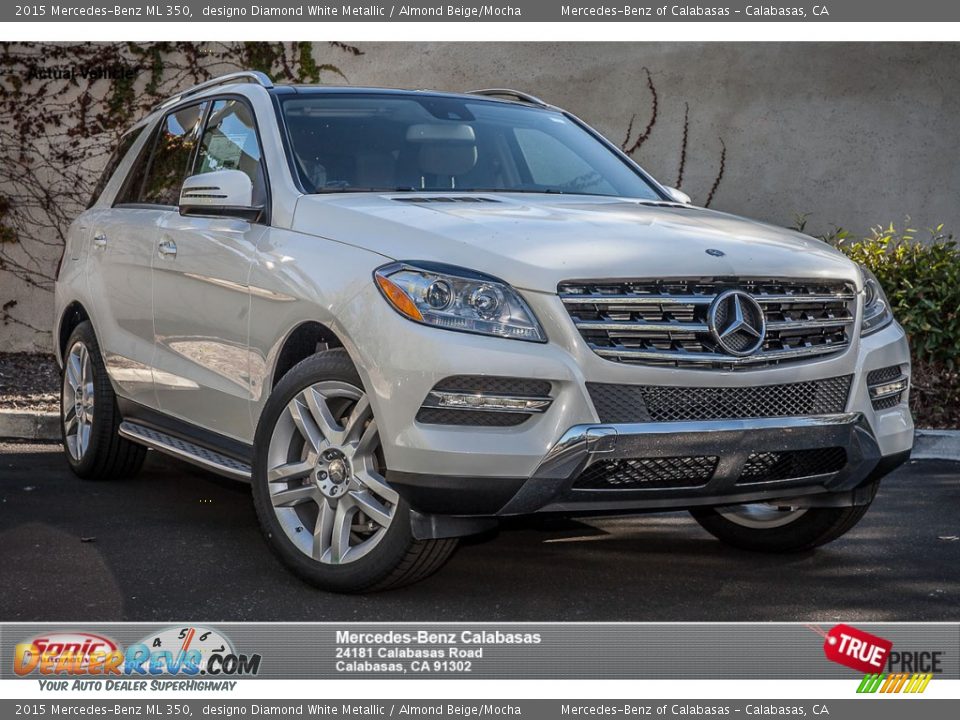 2015 Mercedes-Benz ML 350 designo Diamond White Metallic / Almond Beige/Mocha Photo #1