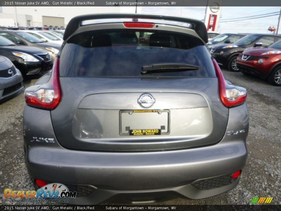 2015 Nissan Juke SV AWD Gun Metallic / Black/Red Photo #6