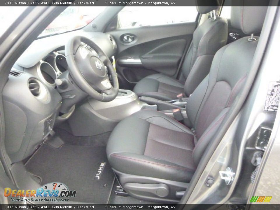 2015 Nissan Juke SV AWD Gun Metallic / Black/Red Photo #16