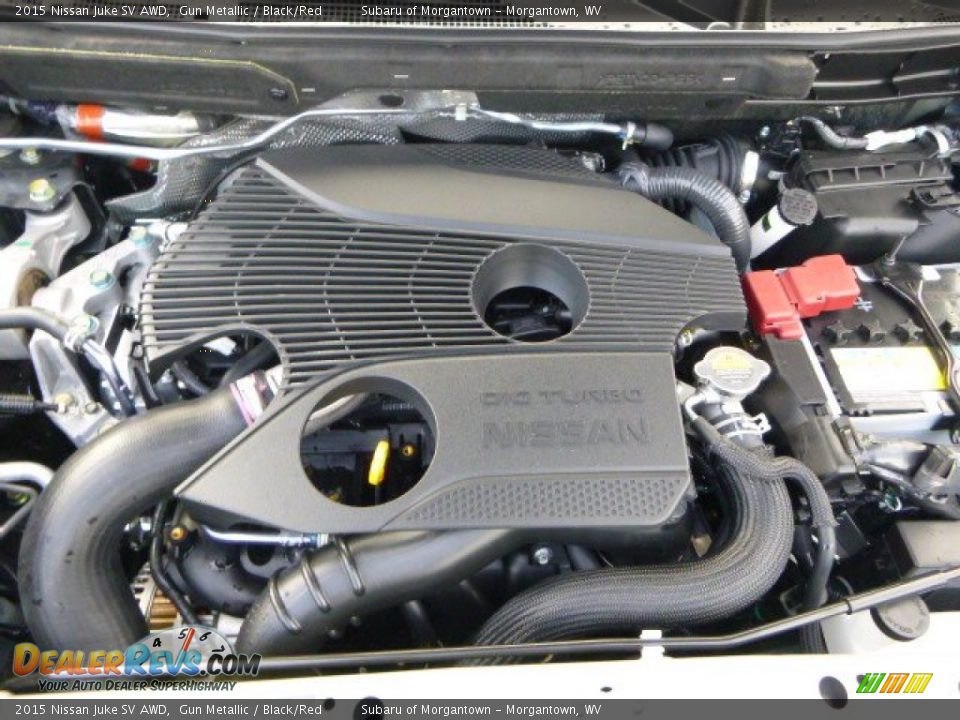 2015 Nissan Juke SV AWD Gun Metallic / Black/Red Photo #18