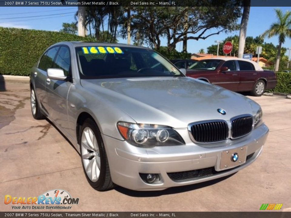 2007 BMW 7 Series 750Li Sedan Titanium Silver Metallic / Black Photo #7
